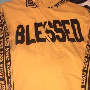 Yellow “blessed” sweatshirt
